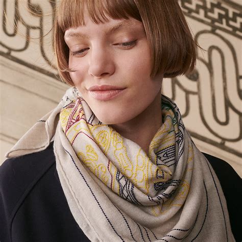 hermes h en fil scarf|Hermes brode au fil scarf.